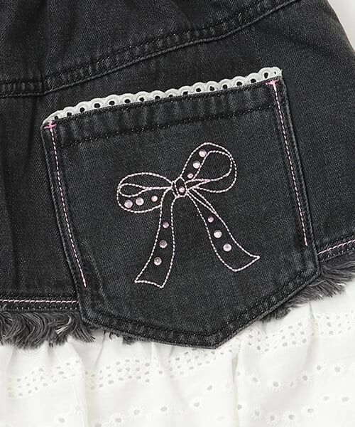 mezzo piano junior / メゾピアノジュニア ミニ・ひざ丈スカート | 復刻♪ デニム×レース Sweetスカート | 詳細8