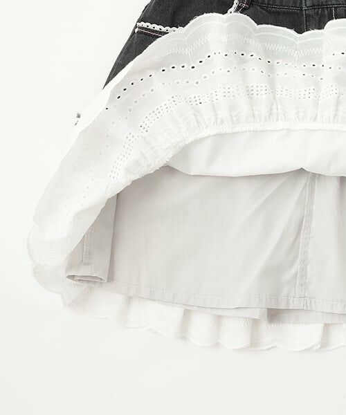 mezzo piano junior / メゾピアノジュニア ミニ・ひざ丈スカート | 復刻♪ デニム×レース Sweetスカート | 詳細9