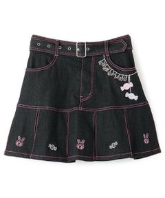 mezzo piano junior / メゾピアノジュニア ショート・ハーフ・半端丈パンツ | 復刻♪ ベリエちゃん刺しゅうデニムスカパン