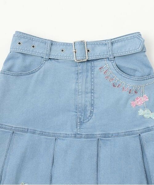 mezzo piano junior / メゾピアノジュニア ショート・ハーフ・半端丈パンツ | 復刻♪ ベリエちゃん刺しゅうデニムスカパン | 詳細2