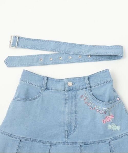 mezzo piano junior / メゾピアノジュニア ショート・ハーフ・半端丈パンツ | 復刻♪ ベリエちゃん刺しゅうデニムスカパン | 詳細4