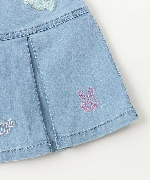 mezzo piano junior / メゾピアノジュニア ショート・ハーフ・半端丈パンツ | 復刻♪ ベリエちゃん刺しゅうデニムスカパン | 詳細6