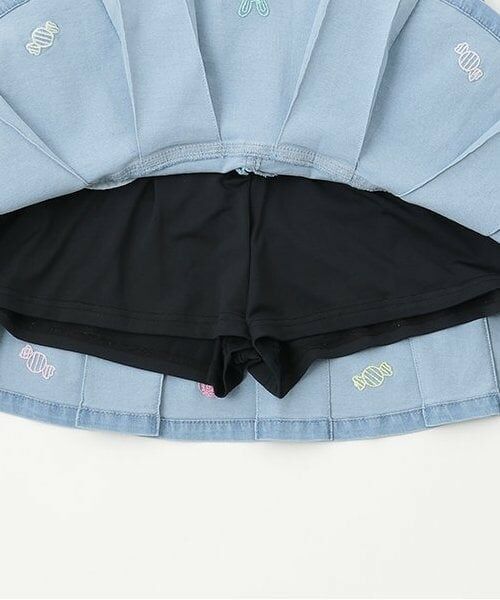 mezzo piano junior / メゾピアノジュニア ショート・ハーフ・半端丈パンツ | 復刻♪ ベリエちゃん刺しゅうデニムスカパン | 詳細9
