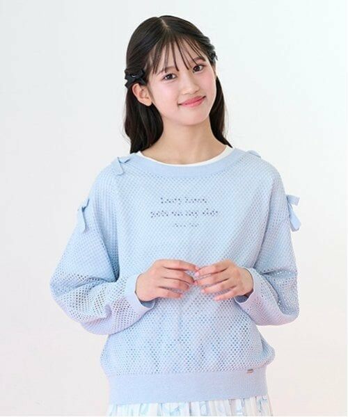 mezzo piano junior / メゾピアノジュニア ニット・セーター | ラメメッシュニット＆半袖Tシャツセット | 詳細1