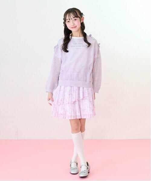 mezzo piano junior / メゾピアノジュニア ニット・セーター | ラメメッシュニット＆半袖Tシャツセット | 詳細12