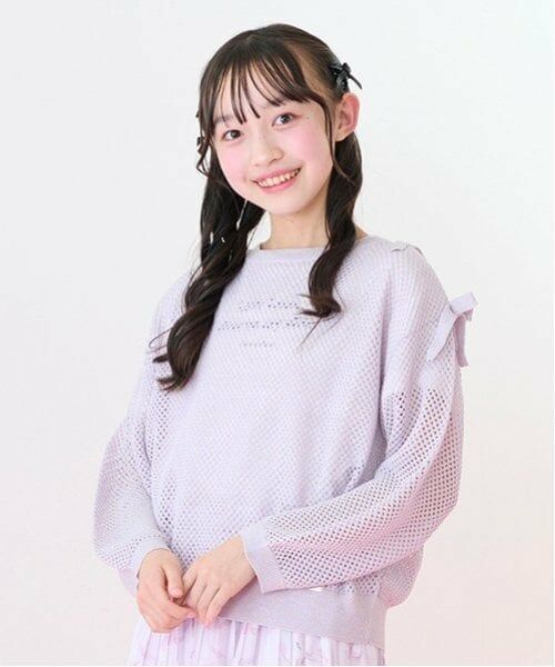 mezzo piano junior / メゾピアノジュニア ニット・セーター | ラメメッシュニット＆半袖Tシャツセット | 詳細7