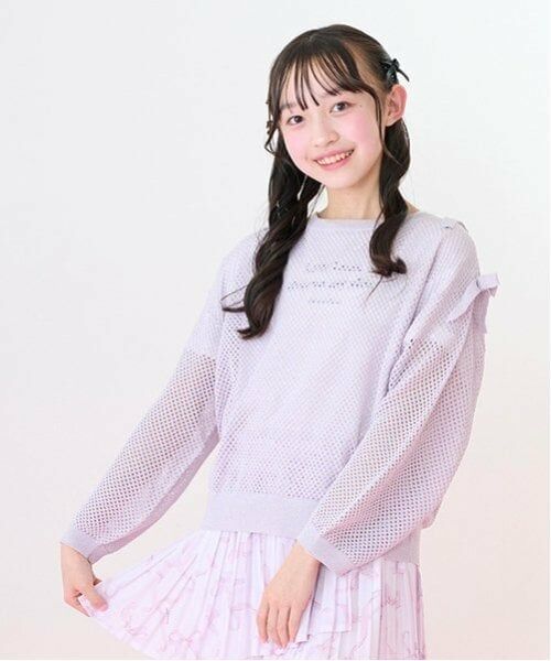 mezzo piano junior / メゾピアノジュニア ニット・セーター | ラメメッシュニット＆半袖Tシャツセット | 詳細8