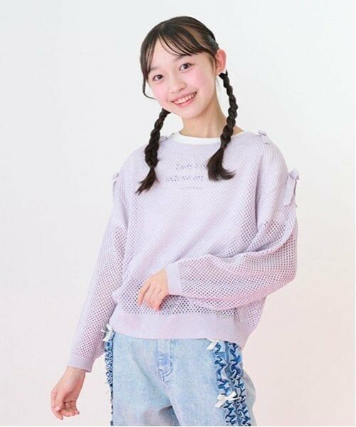 mezzo piano junior / メゾピアノジュニア ニット・セーター | ラメメッシュニット＆半袖Tシャツセット | 詳細9