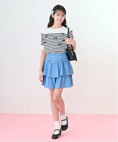 mezzo piano junior / メゾピアノジュニア ニット・セーター | 【ニコ☆プチ掲載】ボーダー＆リボンニット | 詳細2