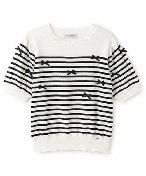 mezzo piano junior / メゾピアノジュニア ニット・セーター | 【ニコ☆プチ掲載】ボーダー＆リボンニット | 詳細3