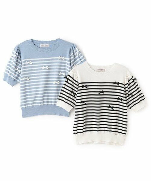 mezzo piano junior / メゾピアノジュニア ニット・セーター | 【ニコ☆プチ掲載】ボーダー＆リボンニット | 詳細9