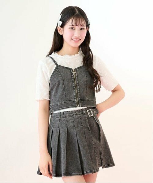 mezzo piano junior / メゾピアノジュニア Tシャツ | 【ニコ☆プチ掲載】デニムビスチェ＆レース半袖Tシャツセット | 詳細11