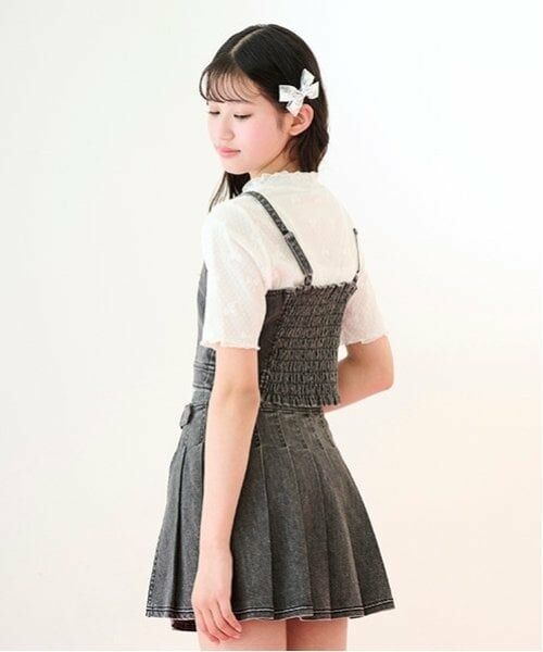 mezzo piano junior / メゾピアノジュニア Tシャツ | 【ニコ☆プチ掲載】デニムビスチェ＆レース半袖Tシャツセット | 詳細12