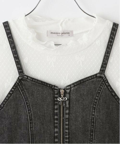 mezzo piano junior / メゾピアノジュニア Tシャツ | 【ニコ☆プチ掲載】デニムビスチェ＆レース半袖Tシャツセット | 詳細3