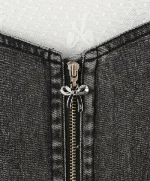 mezzo piano junior / メゾピアノジュニア Tシャツ | 【ニコ☆プチ掲載】デニムビスチェ＆レース半袖Tシャツセット | 詳細4