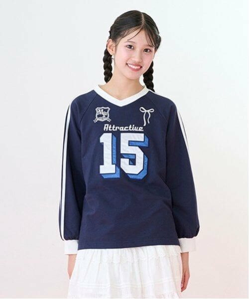 mezzo piano junior / メゾピアノジュニア Tシャツ | ナンバリング長袖Tシャツ | 詳細8