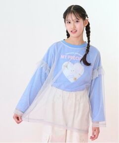 mezzo piano junior / メゾピアノジュニア Tシャツ | チュールフリルTシャツセット