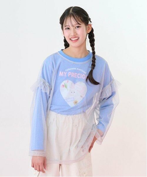mezzo piano junior / メゾピアノジュニア Tシャツ | チュールフリルTシャツセット | 詳細1