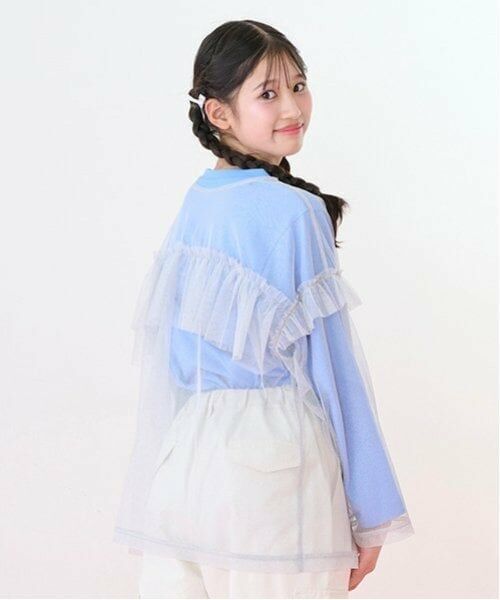 mezzo piano junior / メゾピアノジュニア Tシャツ | チュールフリルTシャツセット | 詳細2
