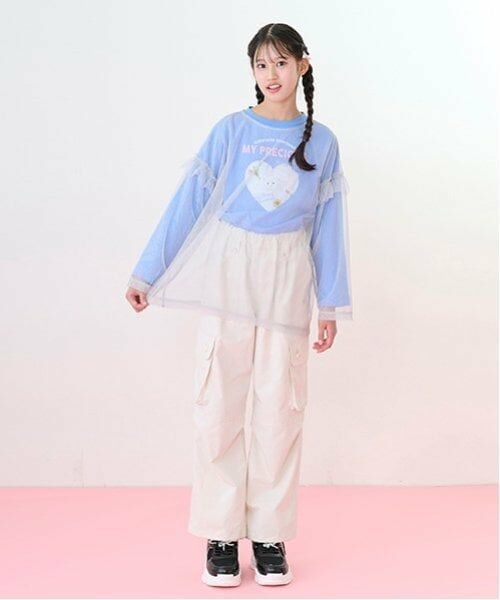 mezzo piano junior / メゾピアノジュニア Tシャツ | チュールフリルTシャツセット | 詳細3