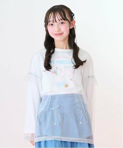 mezzo piano junior / メゾピアノジュニア Tシャツ | チュールフリルTシャツセット | 詳細4