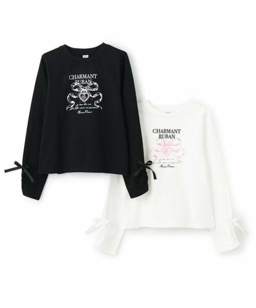 mezzo piano junior / メゾピアノジュニア Tシャツ | 袖ドロスト リボン長袖Tシャツ | 詳細10
