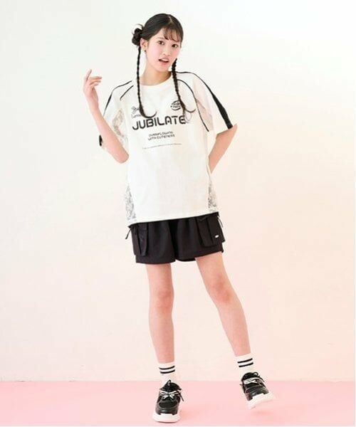 mezzo piano junior / メゾピアノジュニア Tシャツ | 【Cuugal掲載】レース切り替えゲームTシャツ | 詳細4