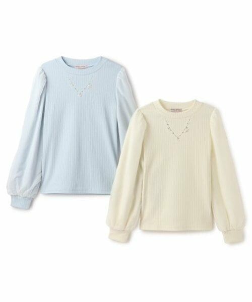 mezzo piano junior / メゾピアノジュニア Tシャツ | 袖シアーネックレスTシャツ | 詳細14