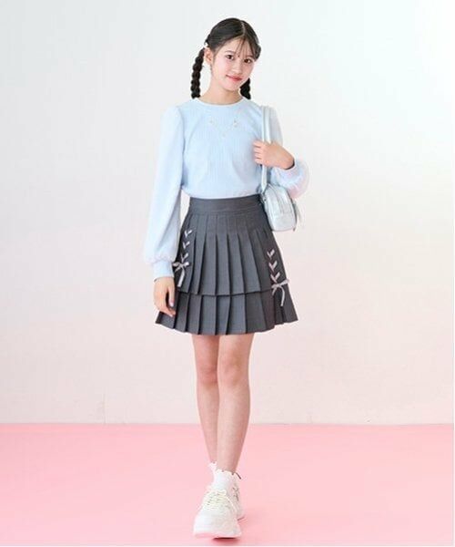 mezzo piano junior / メゾピアノジュニア Tシャツ | 袖シアーネックレスTシャツ | 詳細3