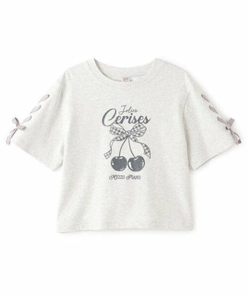 mezzo piano junior / メゾピアノジュニア Tシャツ | 【Cuugal掲載】【接触冷感】袖レースアップリボンチェリーTシャツ | 詳細11