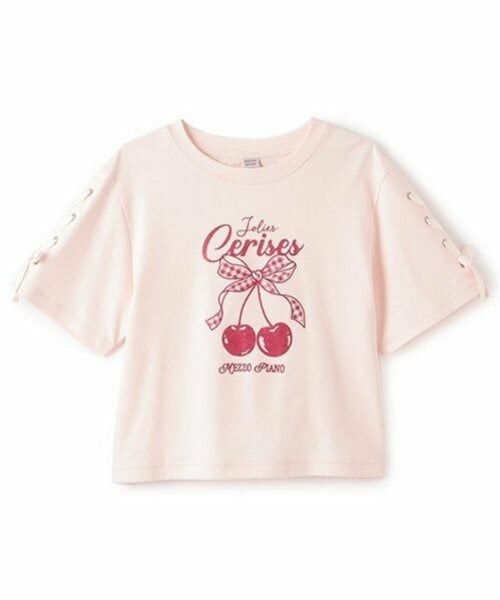 mezzo piano junior / メゾピアノジュニア Tシャツ | 【Cuugal掲載】【接触冷感】袖レースアップリボンチェリーTシャツ | 詳細12