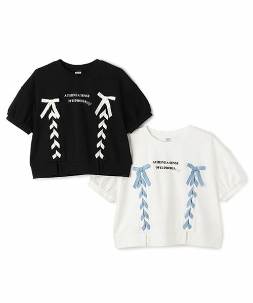 mezzo piano junior / メゾピアノジュニア Tシャツ | 【ニコ☆プチ掲載】袖パフレースアップTシャツ | 詳細14