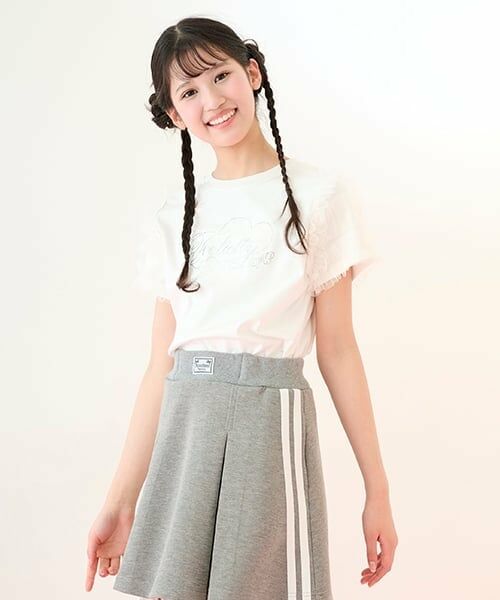 mezzo piano junior / メゾピアノジュニア Tシャツ | 【ニコ☆プチ・Cuugal掲載】袖チュールフリル半袖Tシャツ | 詳細11