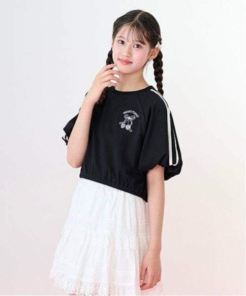 mezzo piano junior / メゾピアノジュニア Tシャツ | サイドラインバルーン袖Tシャツ＆タンクトップセット | 詳細1
