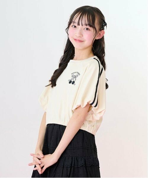 mezzo piano junior / メゾピアノジュニア Tシャツ | サイドラインバルーン袖Tシャツ＆タンクトップセット | 詳細4