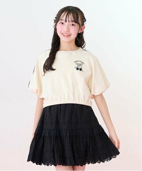 mezzo piano junior / メゾピアノジュニア Tシャツ | サイドラインバルーン袖Tシャツ＆タンクトップセット | 詳細5