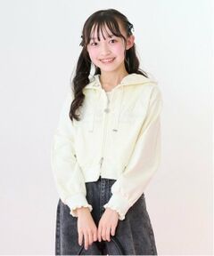 mezzo piano junior / メゾピアノジュニア パーカー | 【抗菌・消臭（汗臭）】ショート丈Wジップパーカ