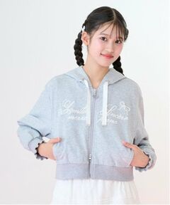 mezzo piano junior / メゾピアノジュニア パーカー | 【抗菌・消臭（汗臭）】ショート丈Wジップパーカ