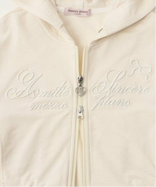 mezzo piano junior / メゾピアノジュニア パーカー | 【抗菌・消臭（汗臭）】ショート丈Wジップパーカ | 詳細14