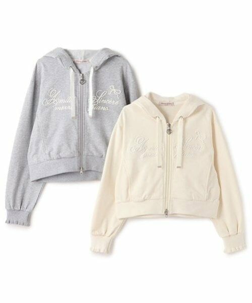 mezzo piano junior / メゾピアノジュニア パーカー | 【抗菌・消臭（汗臭）】ショート丈Wジップパーカ | 詳細18