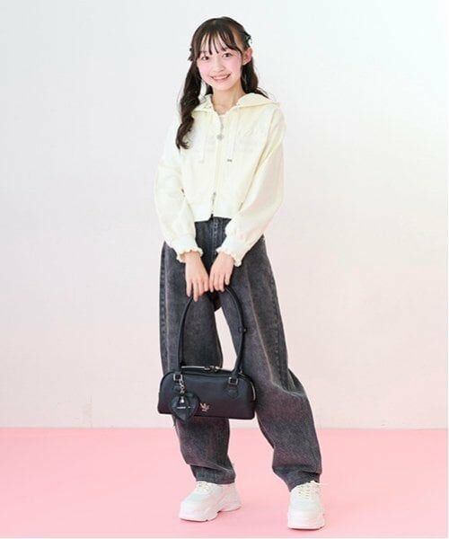 mezzo piano junior / メゾピアノジュニア パーカー | 【抗菌・消臭（汗臭）】ショート丈Wジップパーカ | 詳細4