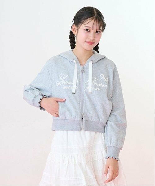 mezzo piano junior / メゾピアノジュニア パーカー | 【抗菌・消臭（汗臭）】ショート丈Wジップパーカ | 詳細6