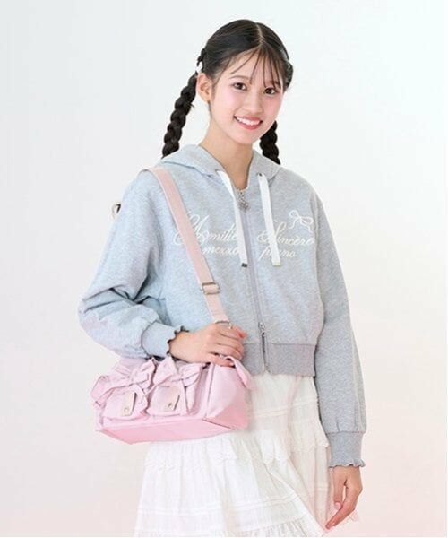 mezzo piano junior / メゾピアノジュニア パーカー | 【抗菌・消臭（汗臭）】ショート丈Wジップパーカ | 詳細7