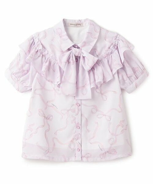 mezzo piano junior / メゾピアノジュニア シャツ・ブラウス | 【ニコ☆プチ・Cuugal掲載】リボン柄ボウタイつきフリルブラウス | 詳細11