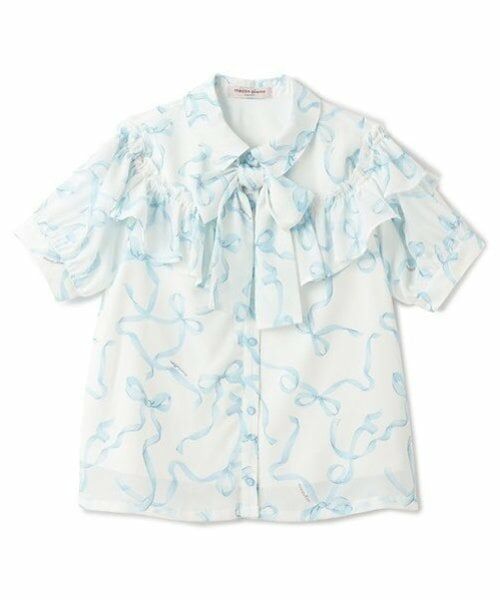 mezzo piano junior / メゾピアノジュニア シャツ・ブラウス | 【ニコ☆プチ・Cuugal掲載】リボン柄ボウタイつきフリルブラウス | 詳細12