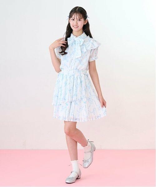 mezzo piano junior / メゾピアノジュニア シャツ・ブラウス | 【ニコ☆プチ・Cuugal掲載】リボン柄ボウタイつきフリルブラウス | 詳細7