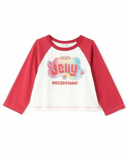 mezzo piano junior / メゾピアノジュニア Tシャツ | 復刻♪ 配色ラグラン7分袖Tシャツ（赤）
