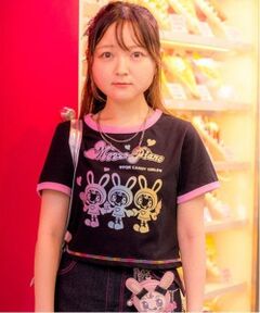 mezzo piano junior / メゾピアノジュニア Tシャツ | 復刻♪ レインボーベリエちゃんリンガーTシャツ