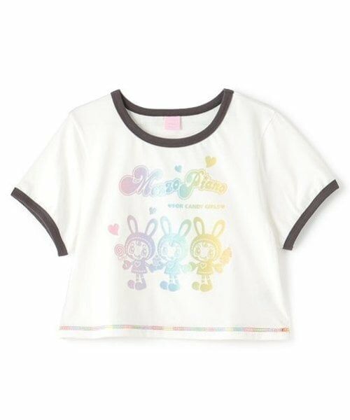 mezzo piano junior / メゾピアノジュニア Tシャツ | 復刻♪ レインボーベリエちゃんリンガーTシャツ | 詳細1