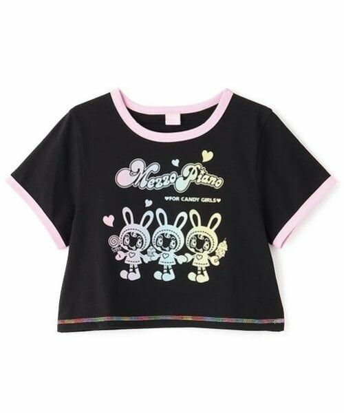 mezzo piano junior / メゾピアノジュニア Tシャツ | 復刻♪ レインボーベリエちゃんリンガーTシャツ | 詳細2